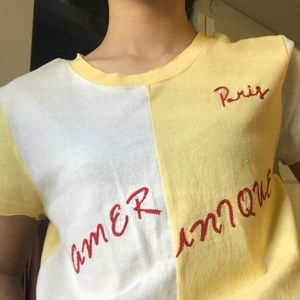 Urban Outfitter Yellow/White Split Shirt